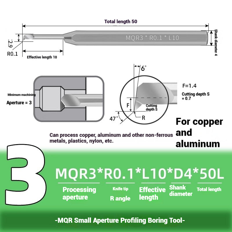 1127-Profiling Turning Tools Small Bore Boring Tools CNC Stainless Steel Aluminum MQR Turning Bore Micro Turning Tools Boring Turning Tools Shandong Denso Pricision Tools Co.,Ltd.